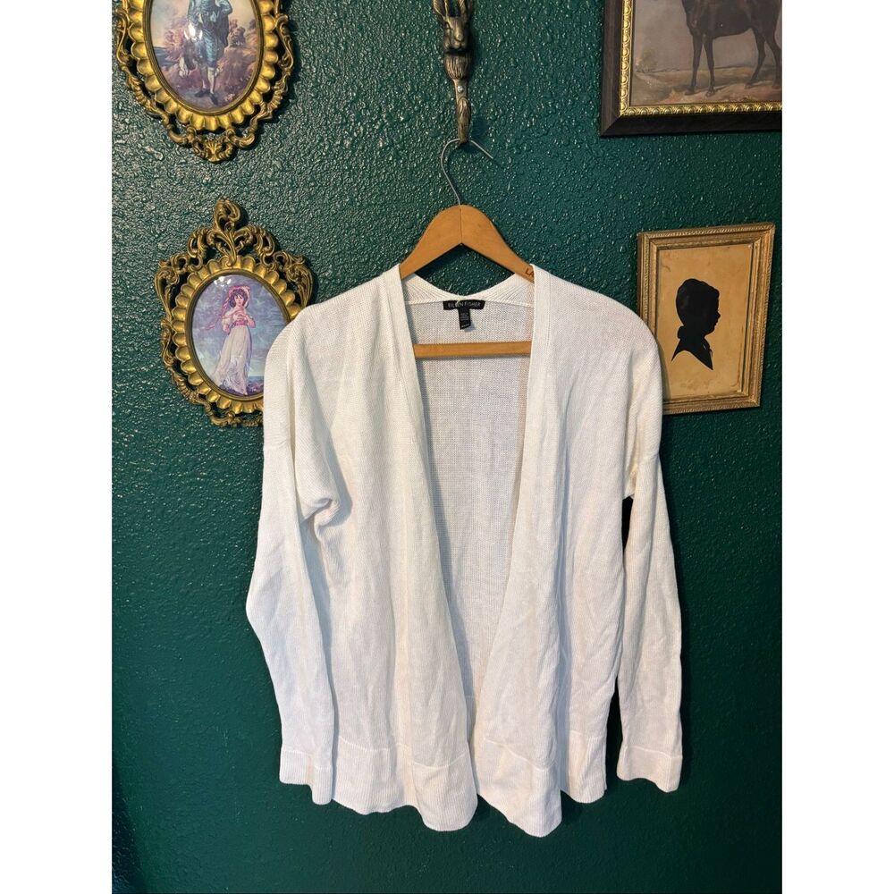 Eileen Fisher Organic Linen And Cotton Cardigan Sweater Sz XS